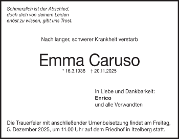 Traueranzeige von Emma Caruso von Heidenheimer Zeitung