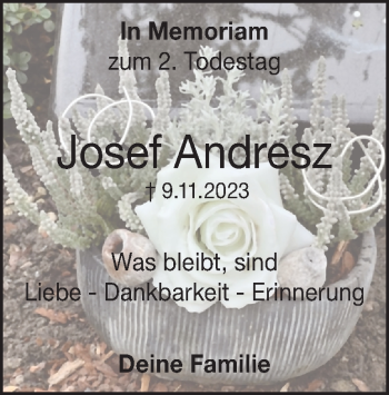 Traueranzeige von Josef Andresz von Heidenheimer Zeitung