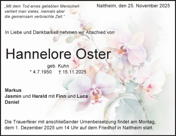 Traueranzeige von Hannelore Oster von Heidenheimer Zeitung