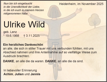Traueranzeige von Ulrike Wild von Heidenheimer Zeitung