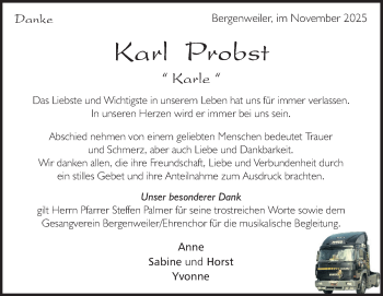 Traueranzeige von Karl Probst von Heidenheimer Zeitung