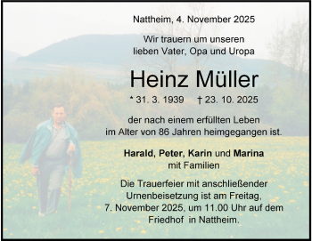 Traueranzeige von Heinz Müller von Heidenheimer Zeitung