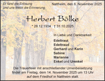 Traueranzeige von Herbert Bölke von Heidenheimer Zeitung