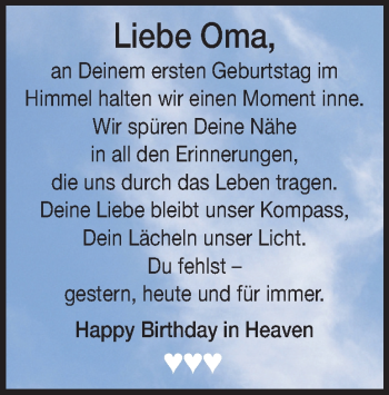 Traueranzeige von Sofie Redlin von Heidenheimer Zeitung