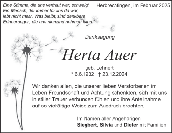 Traueranzeige von Herta Auer von Heidenheimer Zeitung