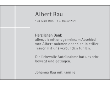 Traueranzeige von Albert Rau von Heidenheimer Zeitung