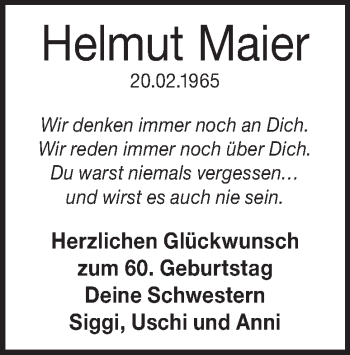 Traueranzeige von Helmut Maier von Heidenheimer Zeitung