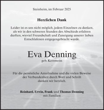 Traueranzeige von Eva Denning von Heidenheimer Zeitung