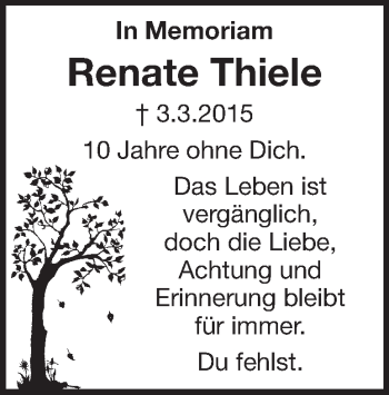 Traueranzeige von Renate Thiele von Heidenheimer Zeitung