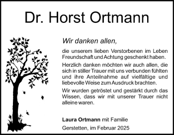 Traueranzeige von Horst Paul Theophil Ortmann von Heidenheimer Zeitung