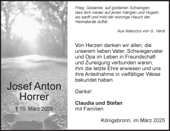 Traueranzeige von Josef Anton Horrer von Heidenheimer Zeitung