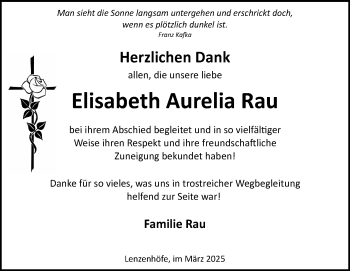 Traueranzeige von Elisabeth Rau von Heidenheimer Zeitung