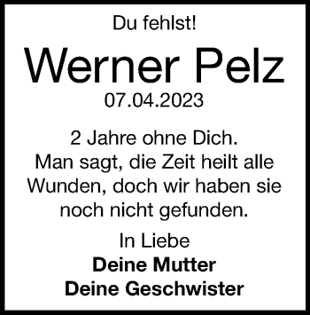 Traueranzeige von Werner Pelz von Heidenheimer Zeitung