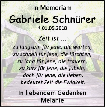 Traueranzeige von Gabriele Schnürer von Heidenheimer Zeitung
