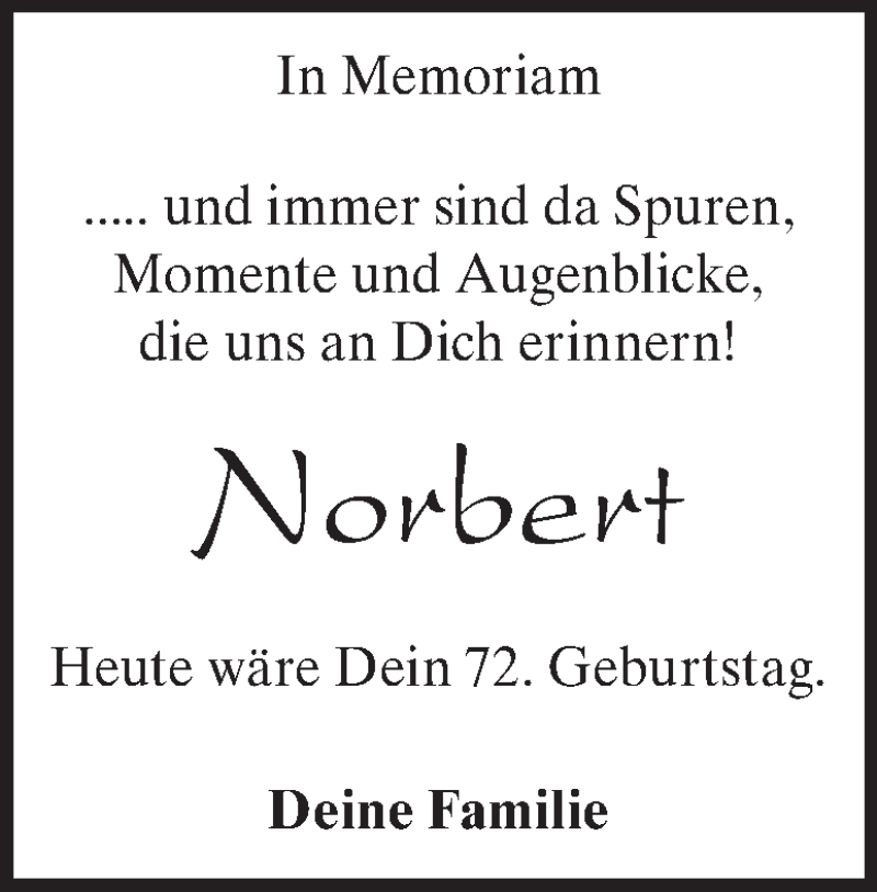  Traueranzeige für Norbert scheibert vom 21.05.2025 aus Heidenheimer Zeitung
