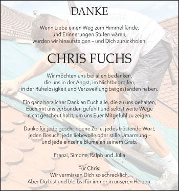 Traueranzeige von Chris Fuchs von Heidenheimer Zeitung