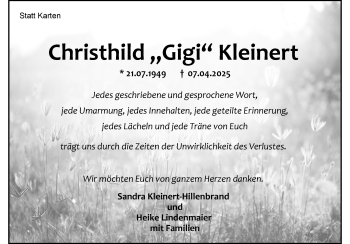 Traueranzeige von Christhild Kleinert von Heidenheimer Zeitung