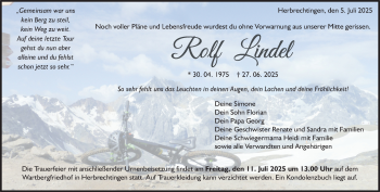 Traueranzeige von Rolf Lindel von Heidenheimer Zeitung