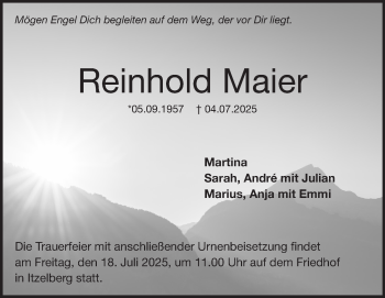 Traueranzeige von Reinhold Maier von Heidenheimer Zeitung