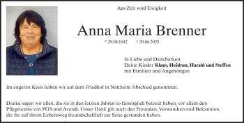 Traueranzeige von Anna Maria Brenner von Heidenheimer Zeitung