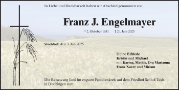 Traueranzeige von Franz J. Engelmayer von Heidenheimer Zeitung
