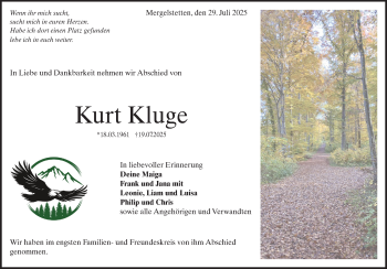 Traueranzeige von Kurt Kluge von Heidenheimer Zeitung