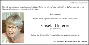 Traueranzeige von Gisela Unterer von Heidenheimer Zeitung