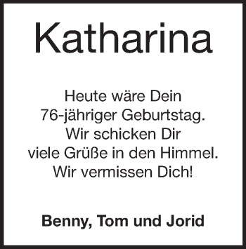 Traueranzeige von Katharina Daubmann von Heidenheimer Zeitung