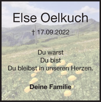Traueranzeige von Else Oelkuch von Heidenheimer Zeitung