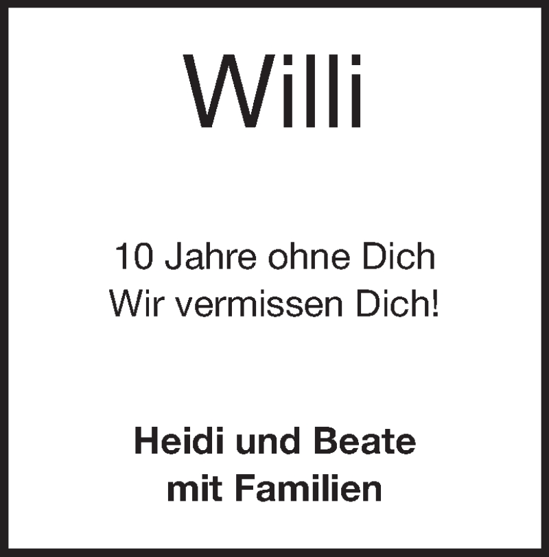 Traueranzeige für Willi Dietl vom 16.09.2025 aus Heidenheimer Zeitung