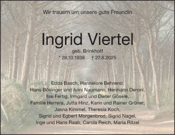 Traueranzeige von ingrid Viertel von Heidenheimer Zeitung