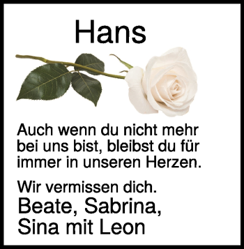 Traueranzeige von Hans Fey von Heidenheimer Zeitung