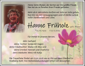 Traueranzeige von Hanne Früholz von Heidenheimer Zeitung