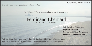 Traueranzeige von Ferdinand Eberhard von Heidenheimer Zeitung
