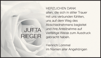 Traueranzeige von Jutta H. Rieger von Heidenheimer Zeitung