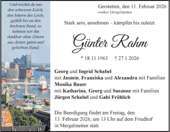 Traueranzeige von Günter Rahm von Heidenheimer Zeitung