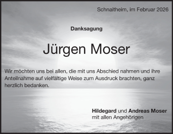 Traueranzeige von Jürgen Moser von Heidenheimer Zeitung
