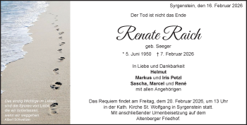 Traueranzeige von Renate Raich von Heidenheimer Zeitung