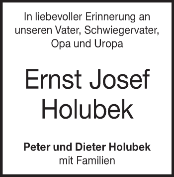 Traueranzeige von Ernst Holubek von Heidenheimer Zeitung